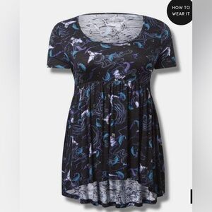 Disney Little Mermaid Ursula Short Sleeve Babydoll Size 1X